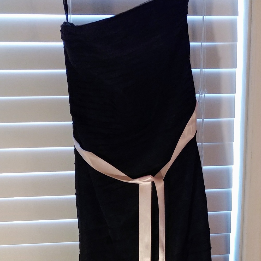 Strapless black gown